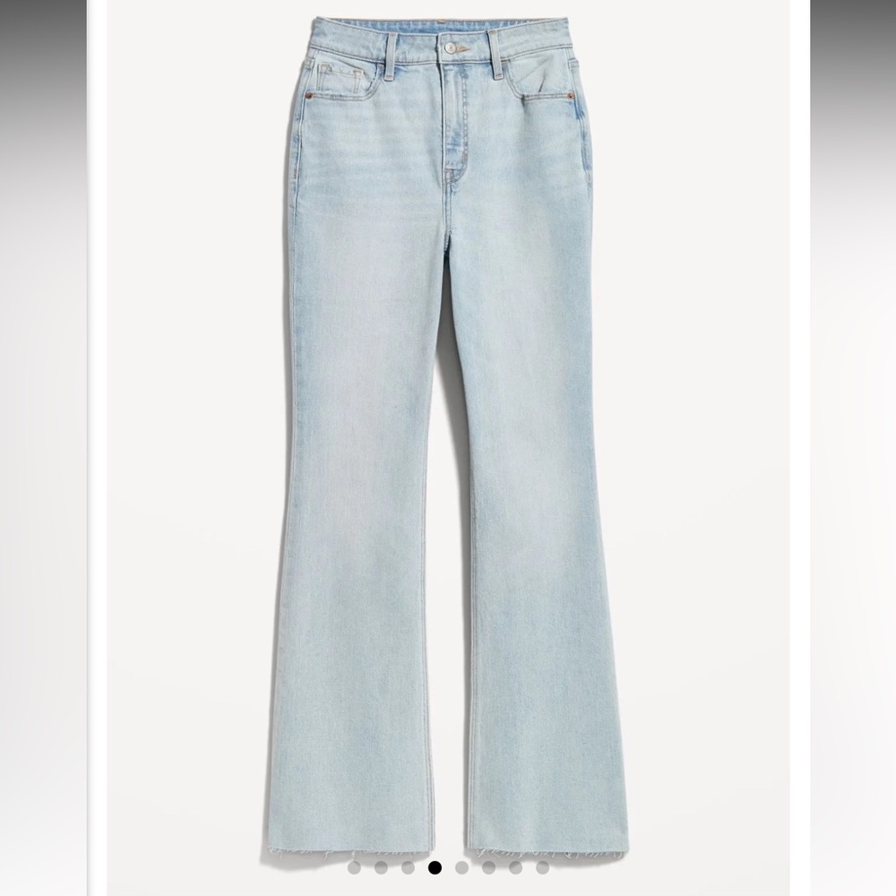 Jeans Higher High-Waisted Flare Light Clean Cutoff Flare Old Navy Size 14
